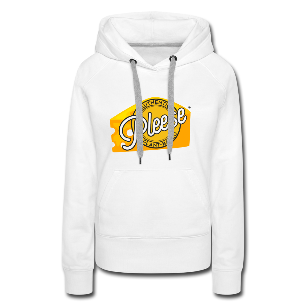 Pleese® Cheese Women’s Premium Hoodie - white