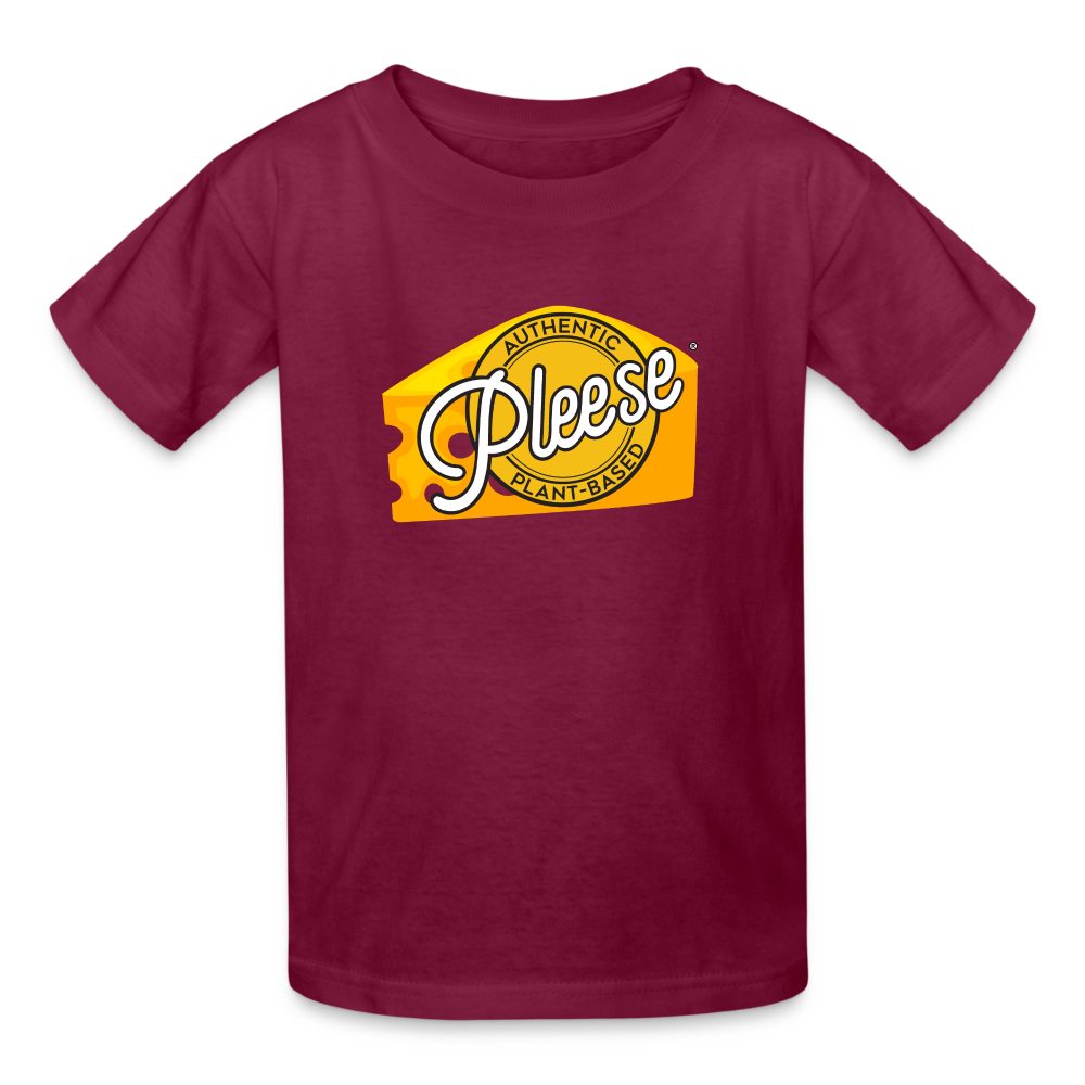 Pleese® Cheese Kids' T-Shirt - burgundy
