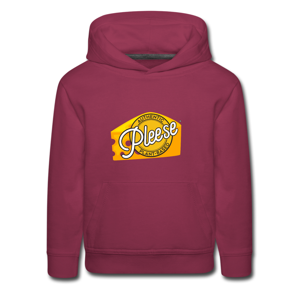 Pleese® Cheese Kids‘ Premium Hoodie - burgundy