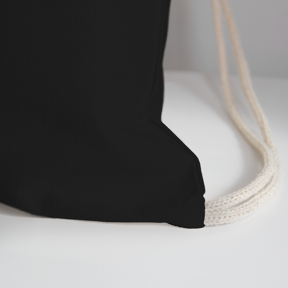 Pleese® Cheese Cotton Drawstring Bag - black