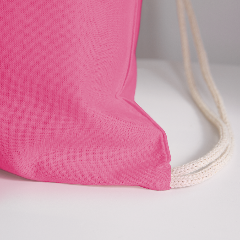 Pleese® Cheese Cotton Drawstring Bag - pink