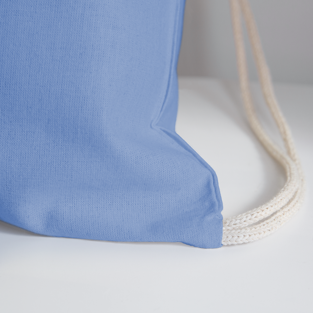 Pleese® Cheese Cotton Drawstring Bag - carolina blue